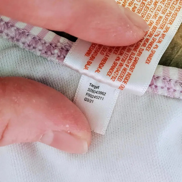 Cat & Jack Purple Striped Fruit Pattern One Piece Swimsuit Toddler Girl Size 2T - Picture 5 of 9